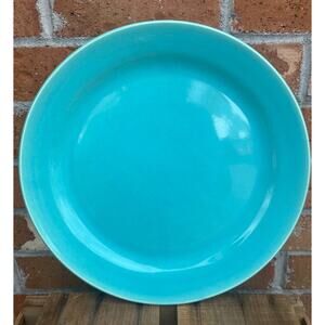 BAUER Los Angeles Vtg 13" Chop Plate Plain Ware Turquoise